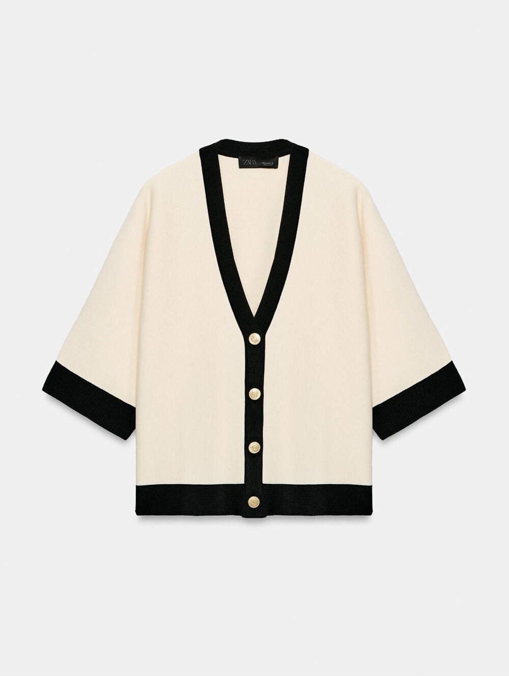 New Zara Contrast Binding Knit Cardigan 1822/017